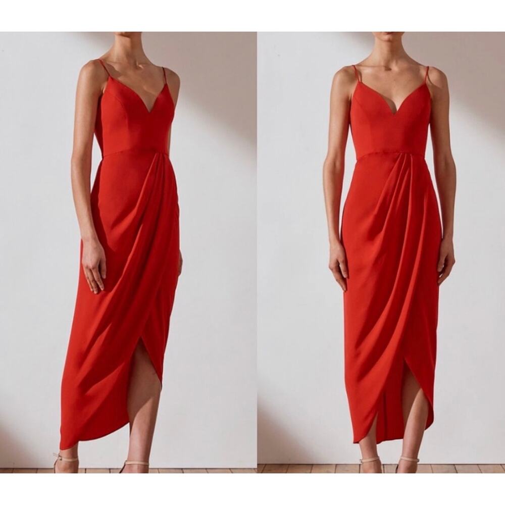 NWT Shona Joy U Wire Bustier Dress in Tomato Women’s Sz. 8